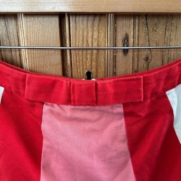 Boden 4 Regular Pencil‎ Skirt Red Pink White Fitted Colorblock Linen Blend Bow - Picture 3 of 12